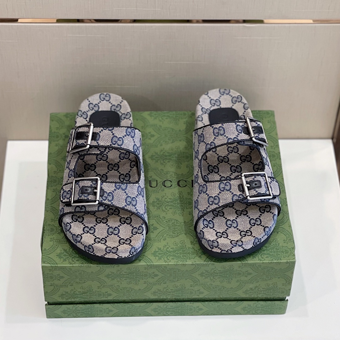 Gucci Women’s Slide Sandal With Straps Grey For Women GG