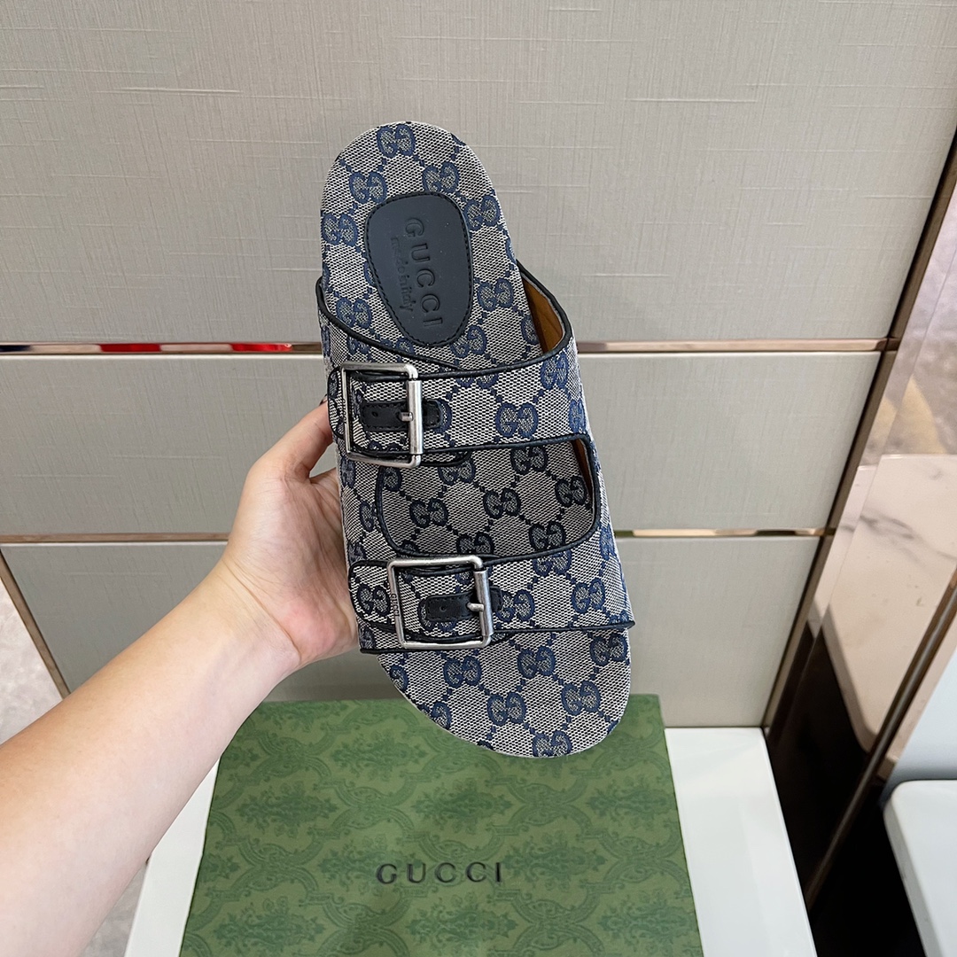 Gucci Women’s Slide Sandal With Straps Grey For Women GG