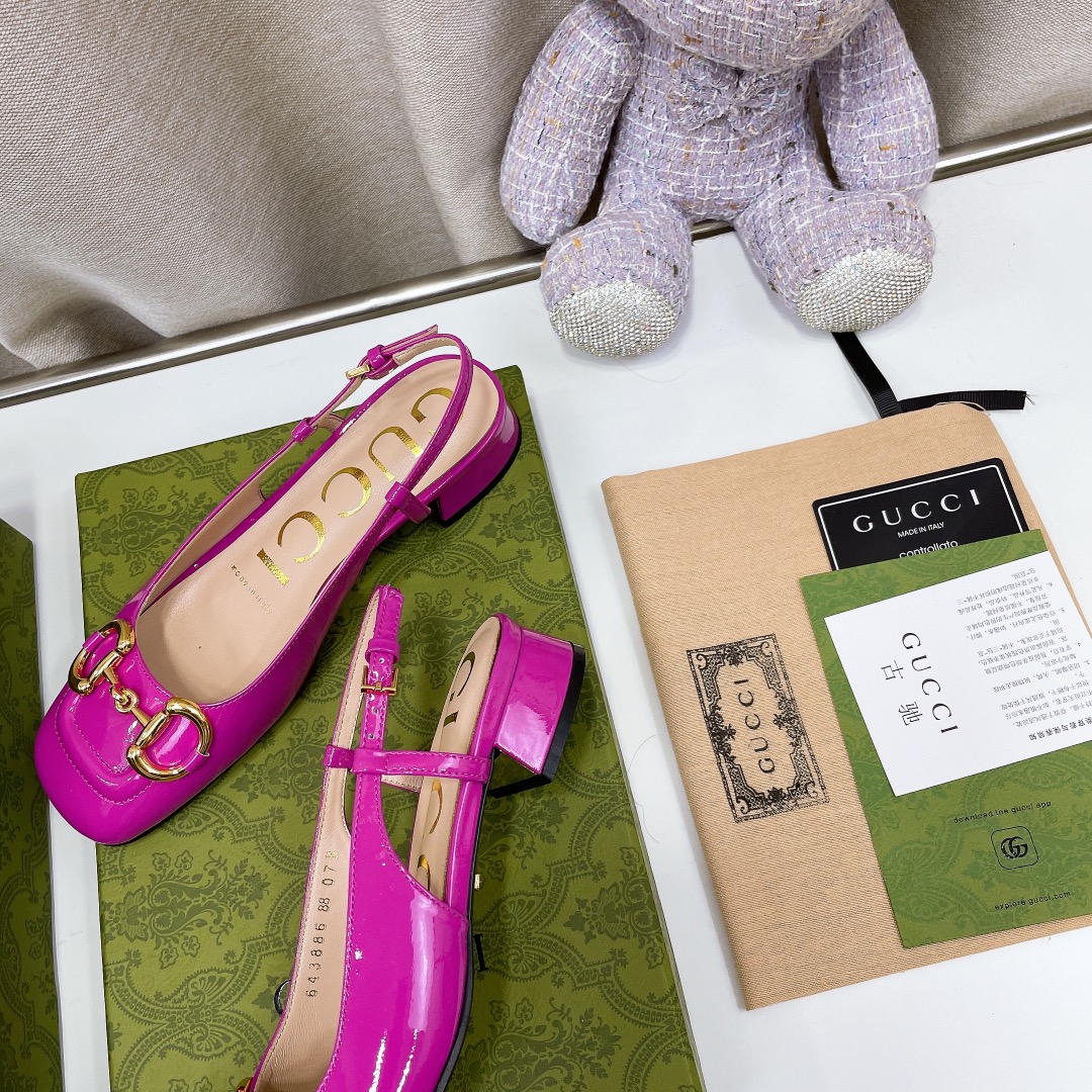 Gucci Women’s Slingback With Horsebit Dark Pink For Women GG