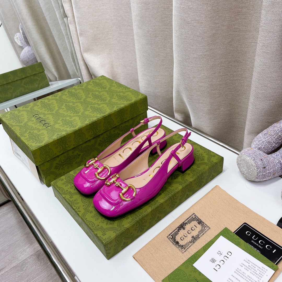 Gucci Women’s Slingback With Horsebit Dark Pink For Women GG