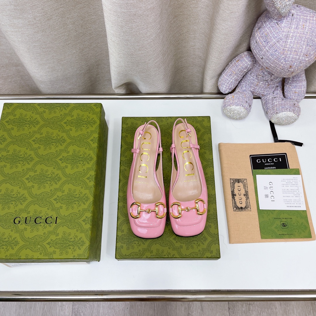 Gucci Women’s Slingback With Horsebit Light Pink For Women GG 
