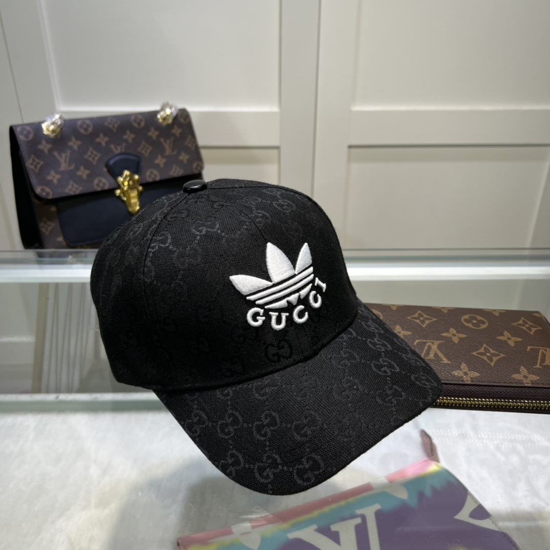 Gucci x Adidas Baseball Hat Black GG Hat