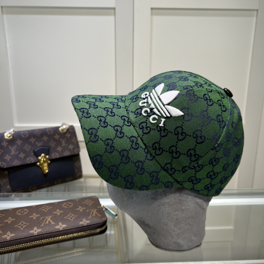 Gucci x Adidas Baseball Hat Green GG Hat