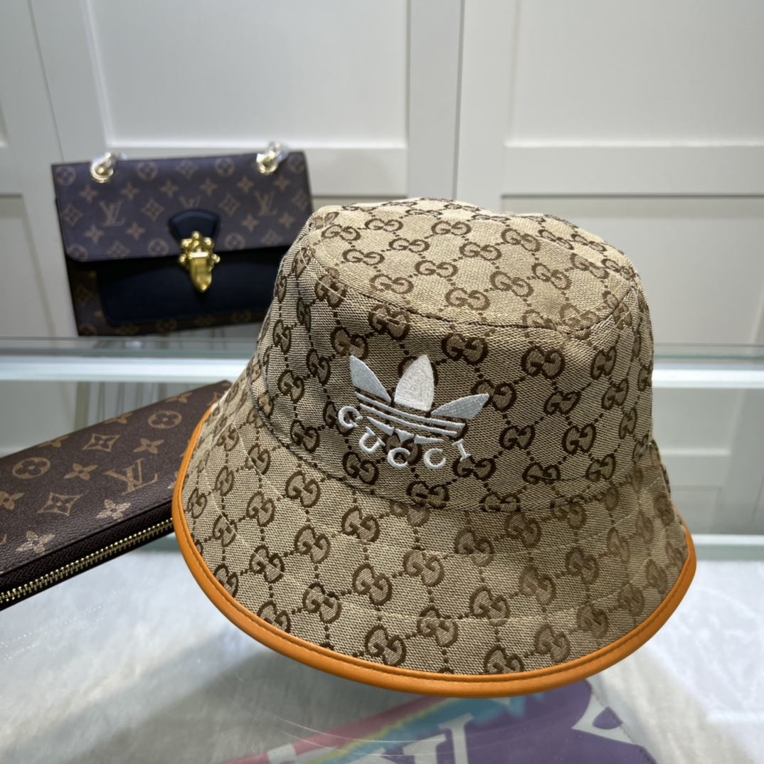 Gucci x Adidas Bucket Hat Beige GG Hat