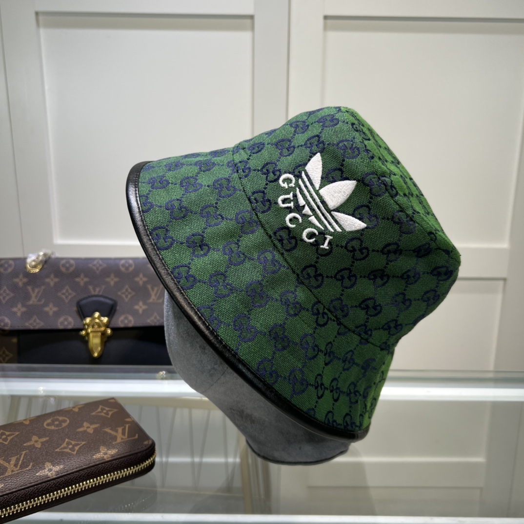 Gucci x Adidas Bucket Hat Green GG Hat