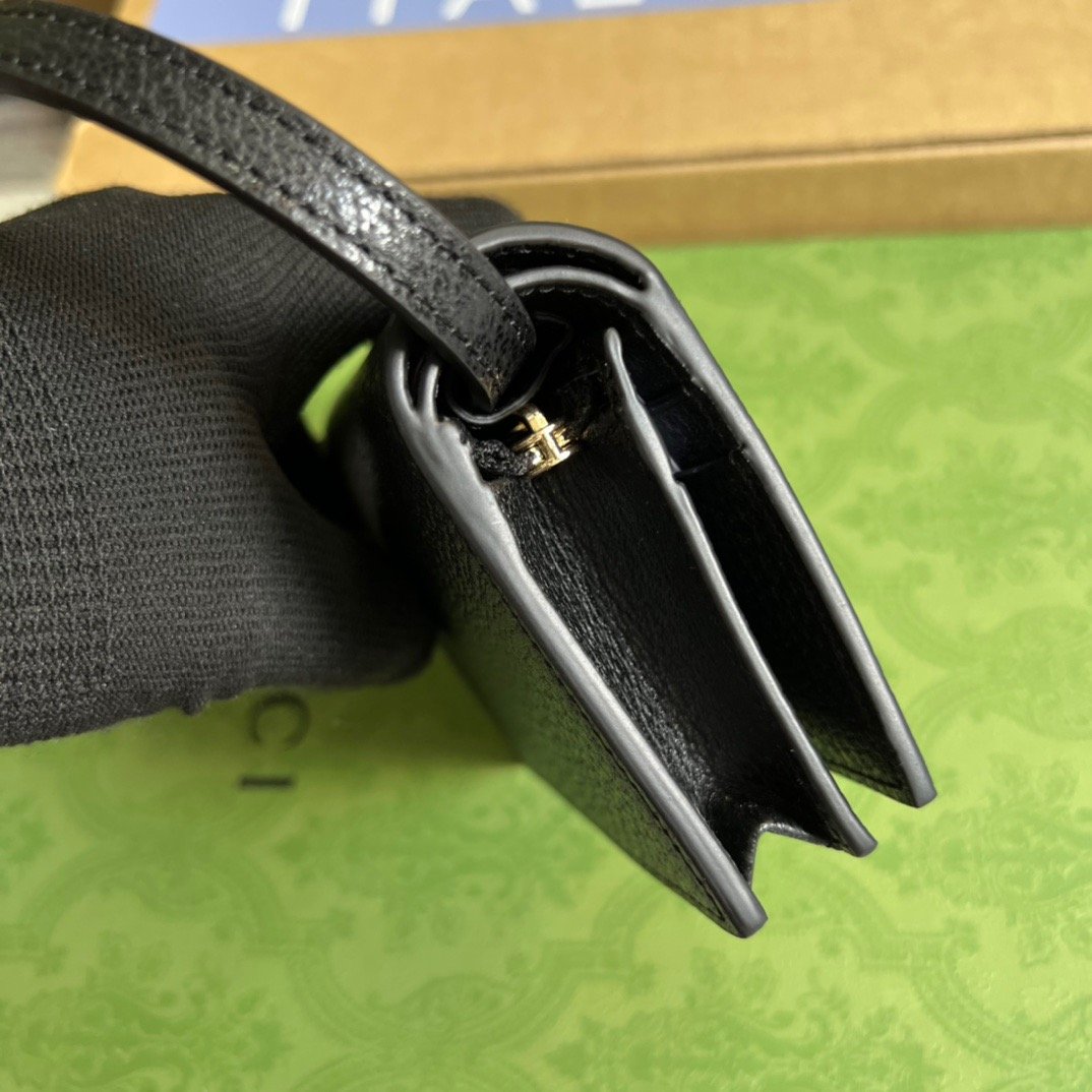 Gucci x Adidas Card Case With Horsebit Black For Women, Women’s Bags 4.2in/11cm GG