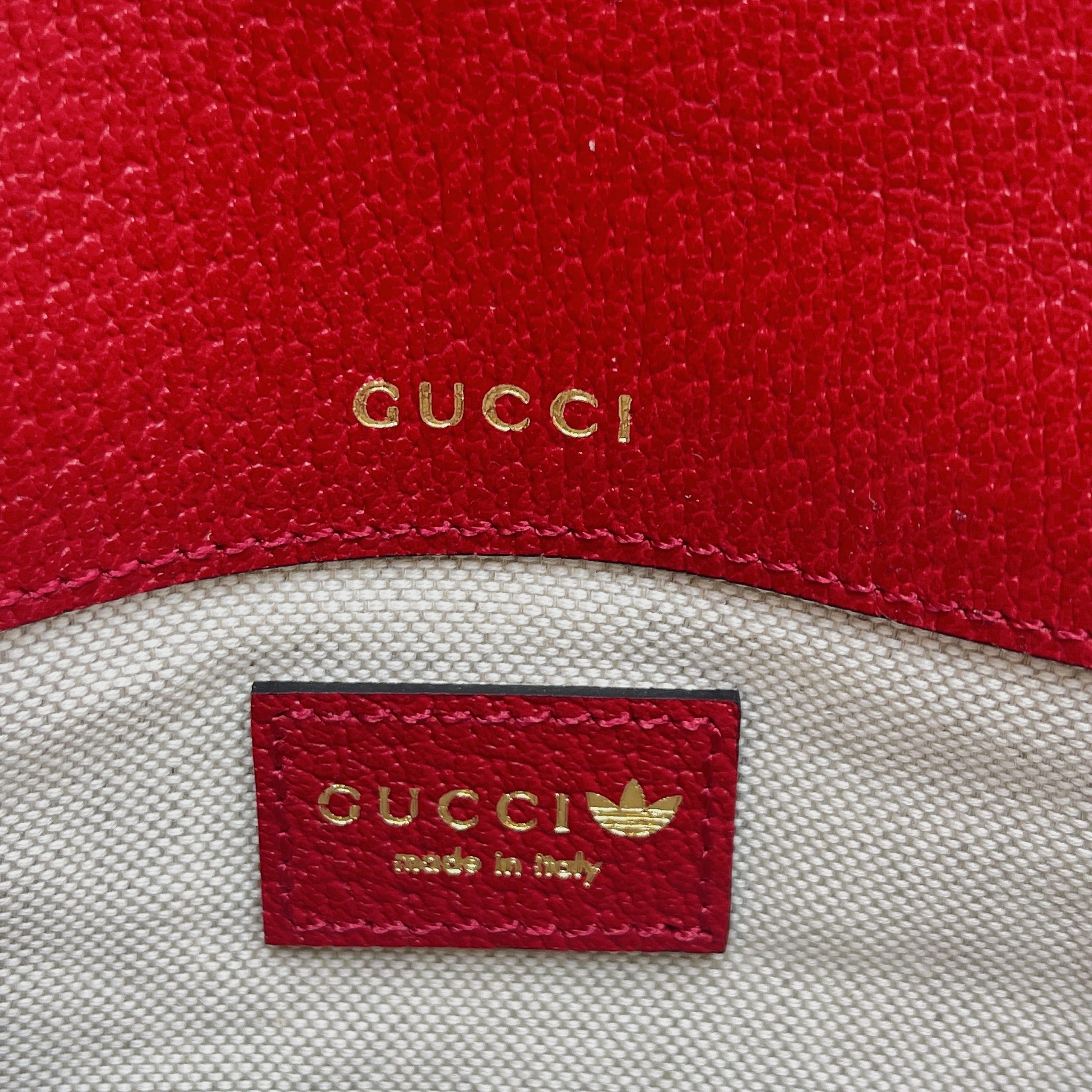 Gucci x Adidas Horsebit 1955 Mini Bag Red For Women, Women’s Bags 8.1in/21cm GG 658574ZDG 6563