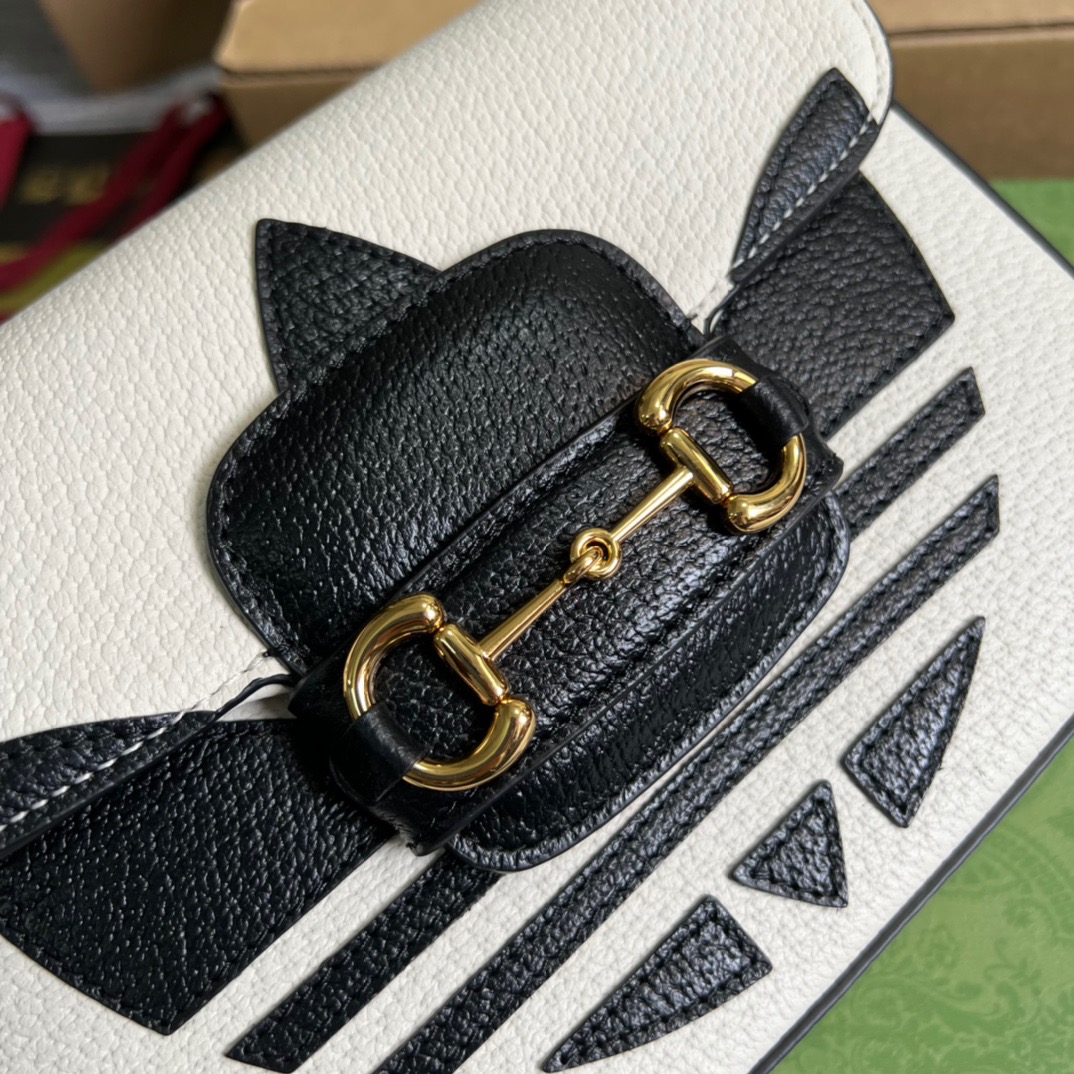 Gucci x Adidas Horsebit 1955 Mini Bag White For Women, Women’s Bags 8.1in/21cm GG 658574ZDG 8727