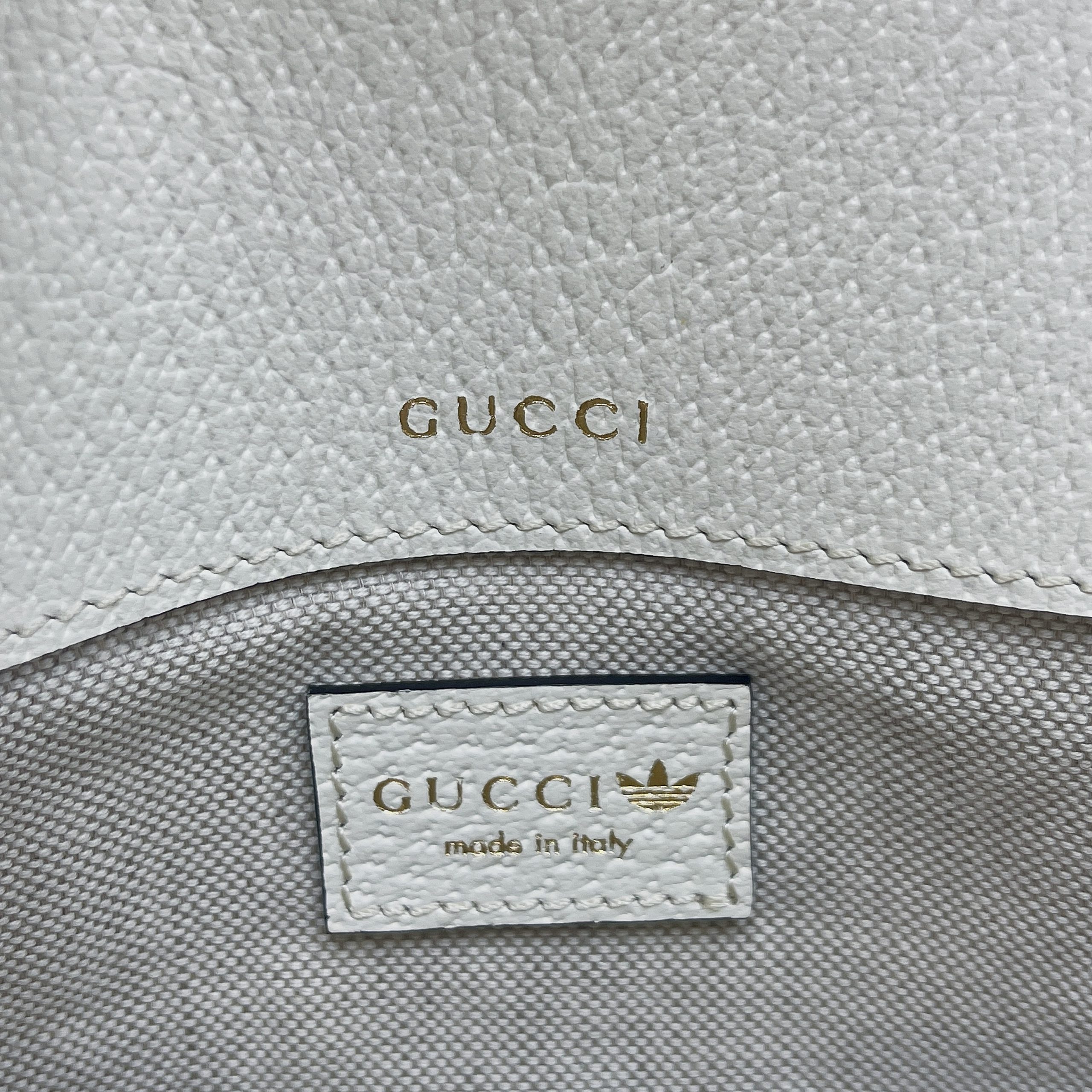 Gucci x Adidas Horsebit 1955 Mini Bag White For Women, Women’s Bags 8.1in/21cm GG 658574ZDG 8727