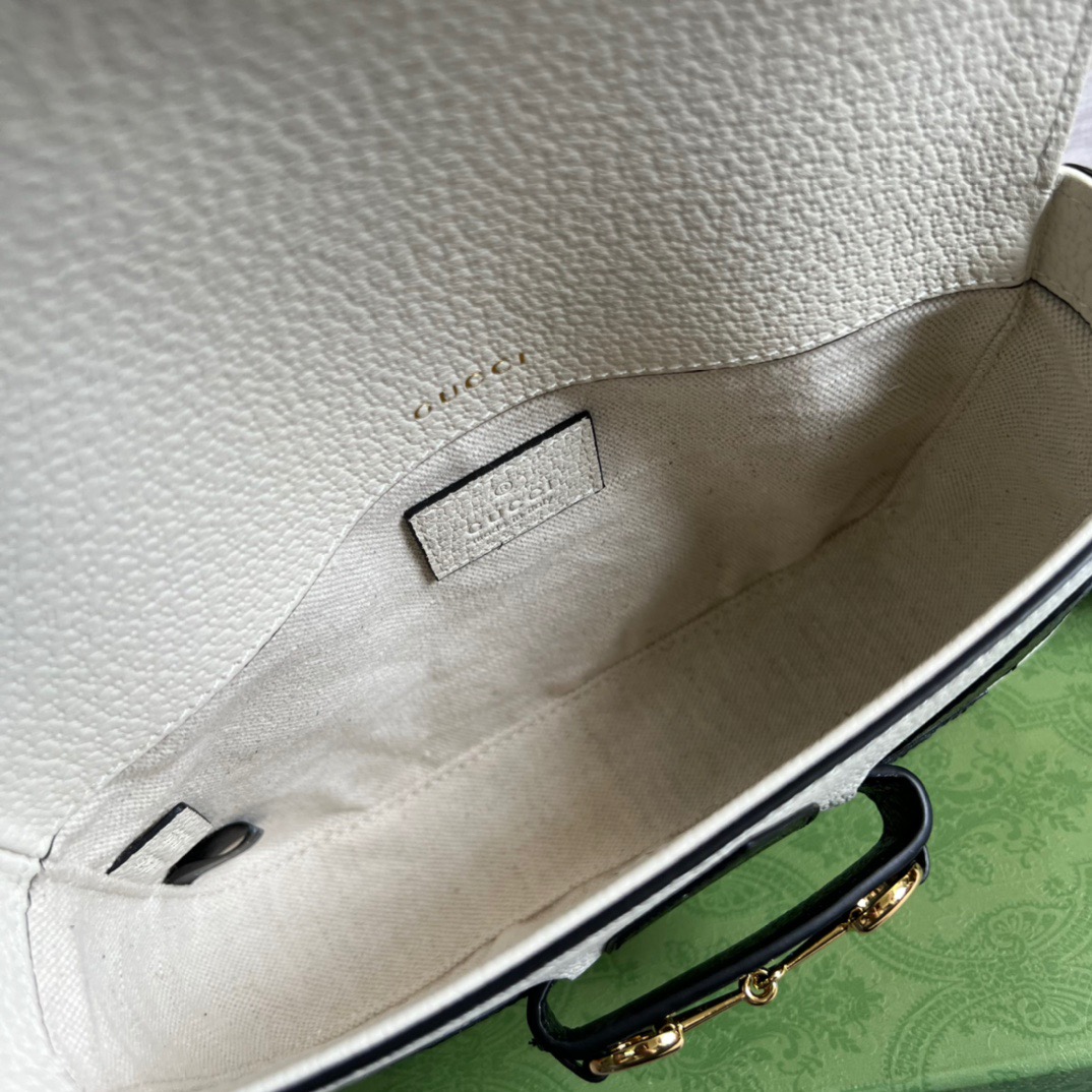 Gucci x Adidas Horsebit 1955 Mini Bag White For Women, Women’s Bags 8.1in/21cm GG 658574ZDG 8727