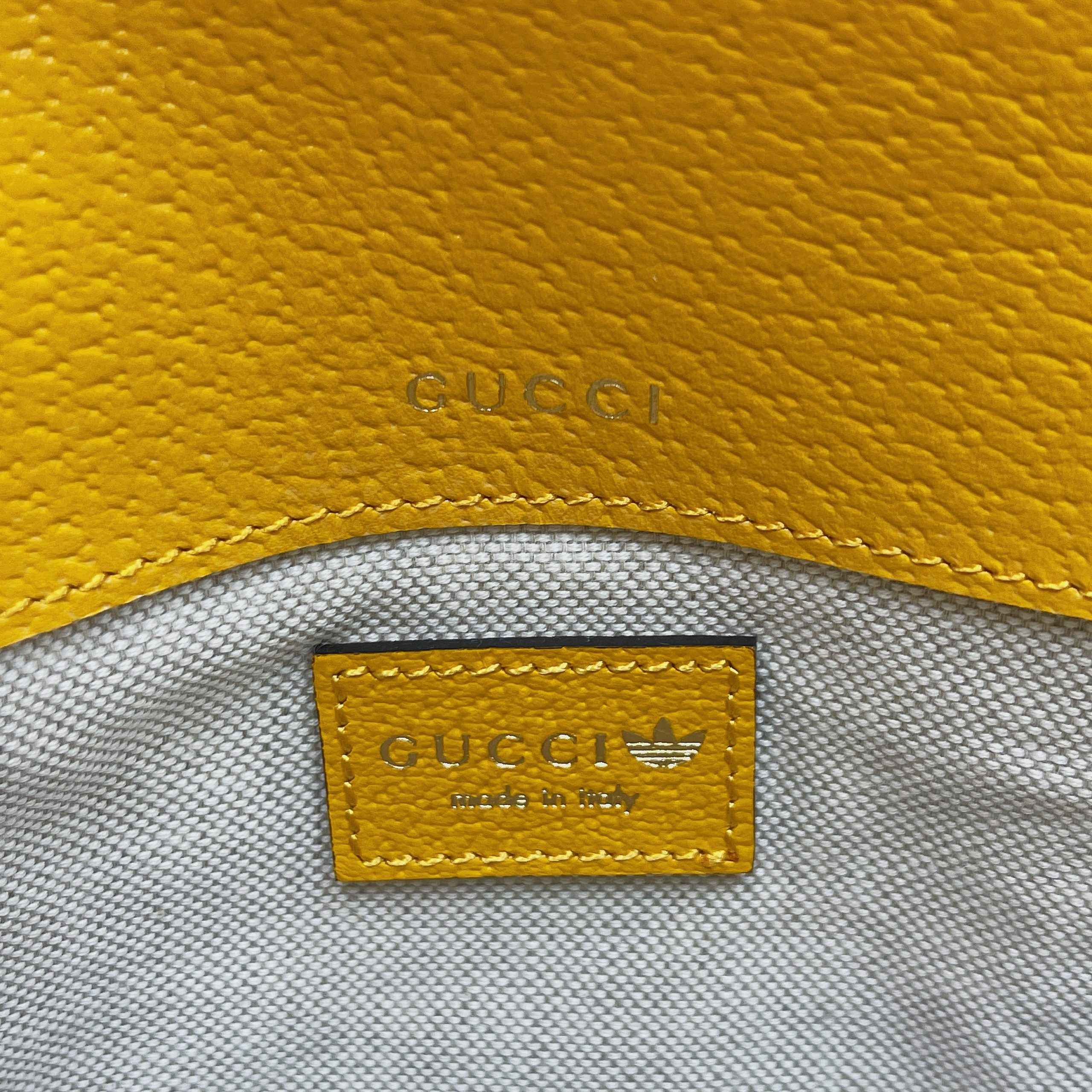 Gucci x Adidas Horsebit 1955 Mini Bag Yellow For Women, Women’s Bags 8.1in/21cm GG 658574ZDG 7775
