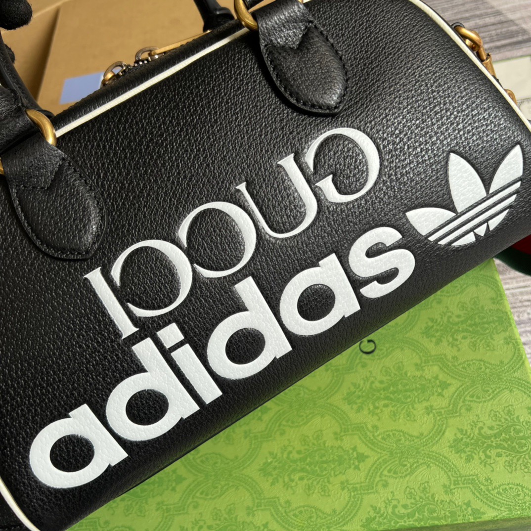 Gucci x Adidas Mini Duffle Bag Black For Women, Women’s Bags 12.4in/32cm GG 702397ZCT 8726
