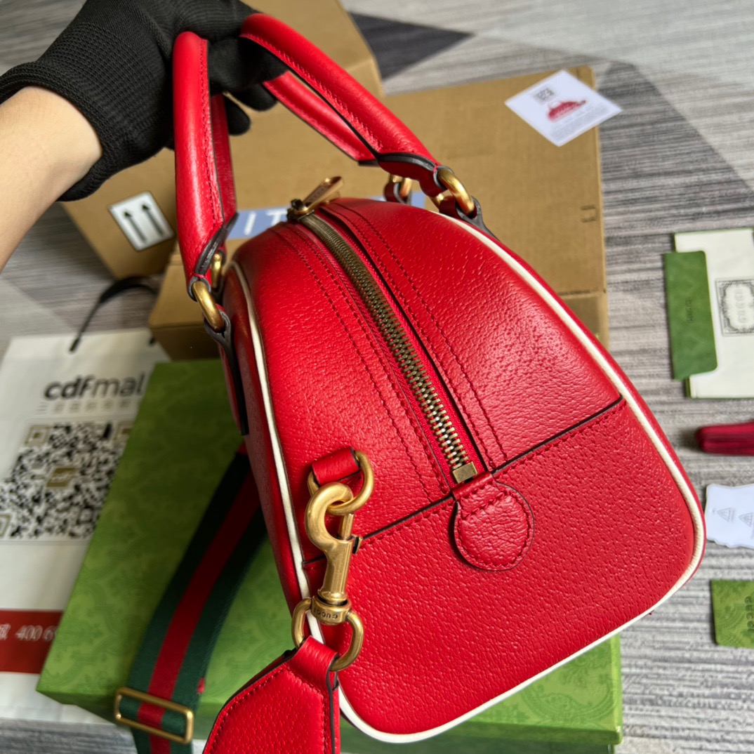 Gucci x Adidas Mini Duffle Bag Red For Women, Women’s Bags 12.4in/32cm GG 702397ZCT 6563