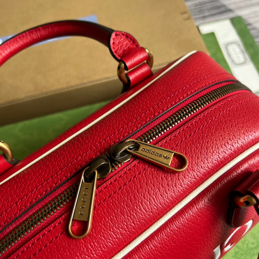 Gucci x Adidas Mini Duffle Bag Red For Women, Women’s Bags 12.4in/32cm GG 702397ZCT 6563