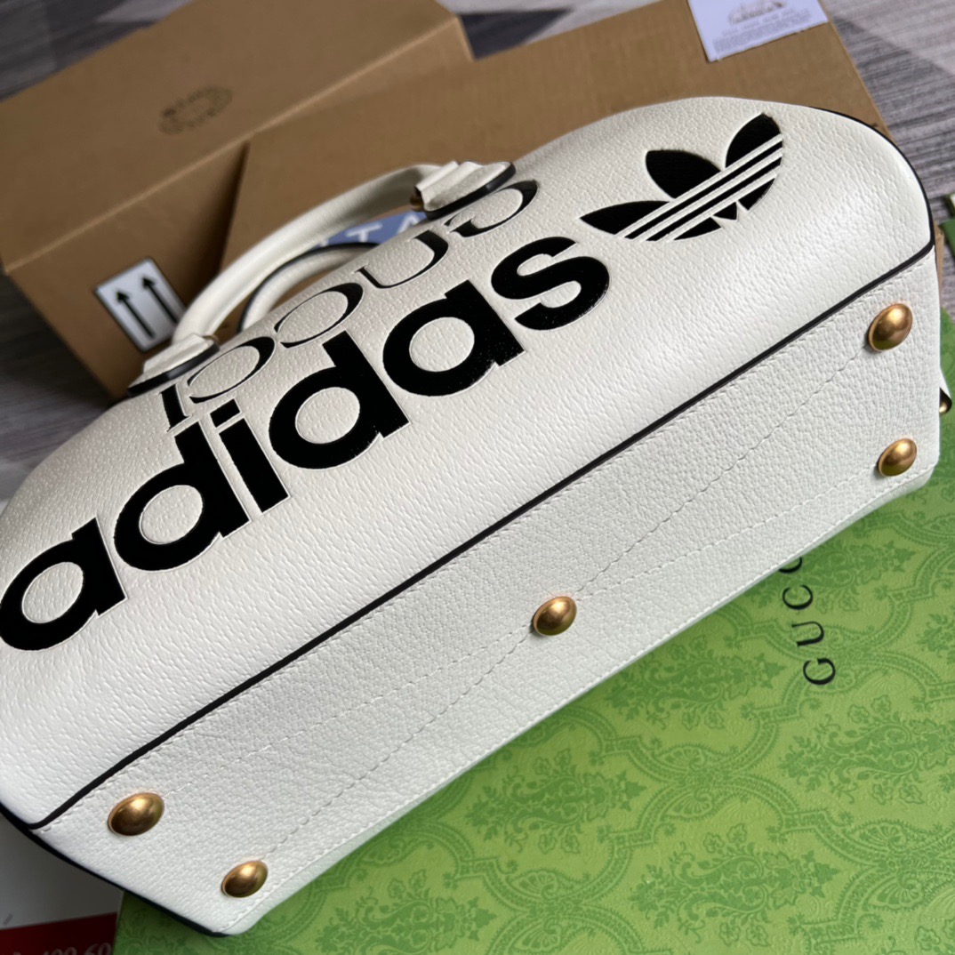 Gucci x Adidas Mini Duffle Bag White For Women, Women’s Bags 12.4in/32cm GG 702397ZCT 8727