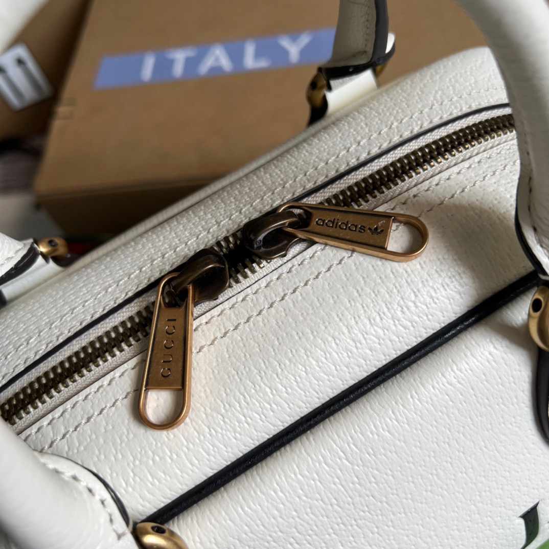 Gucci x Adidas Mini Duffle Bag White For Women, Women’s Bags 12.4in/32cm GG 702397ZCT 8727