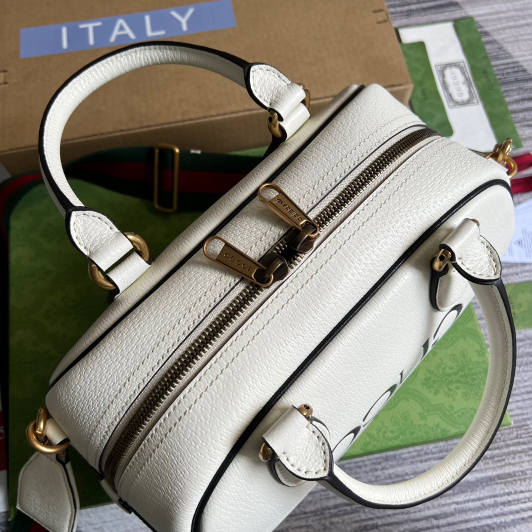 Gucci x Adidas Mini Duffle Bag White For Women, Women’s Bags 12.4in/32cm GG 702397ZCT 8727