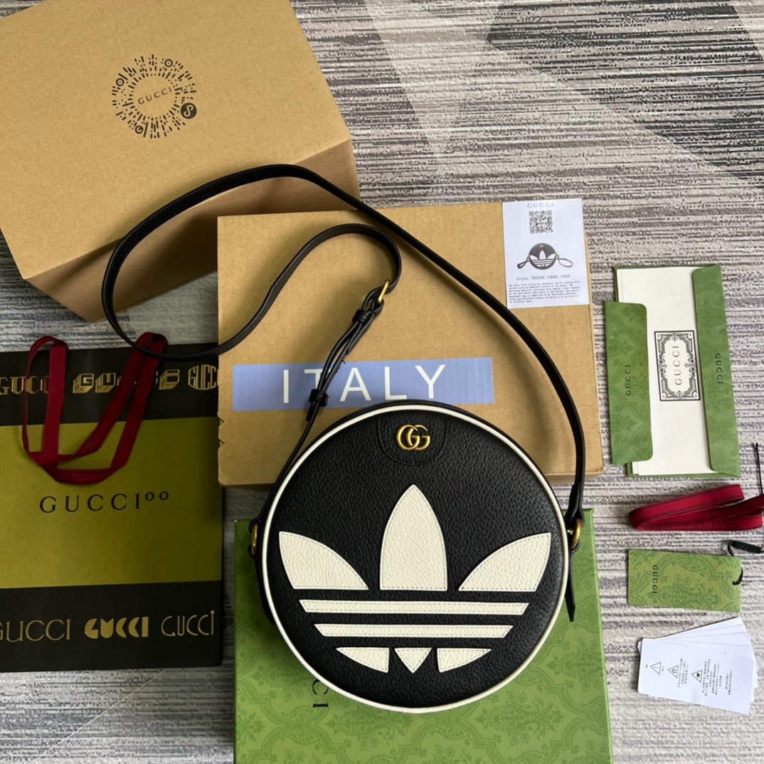 Gucci x Adidas Ophidia Shoulder Bag Black For Women, Women’s Bags 8.6in/22cm GG 