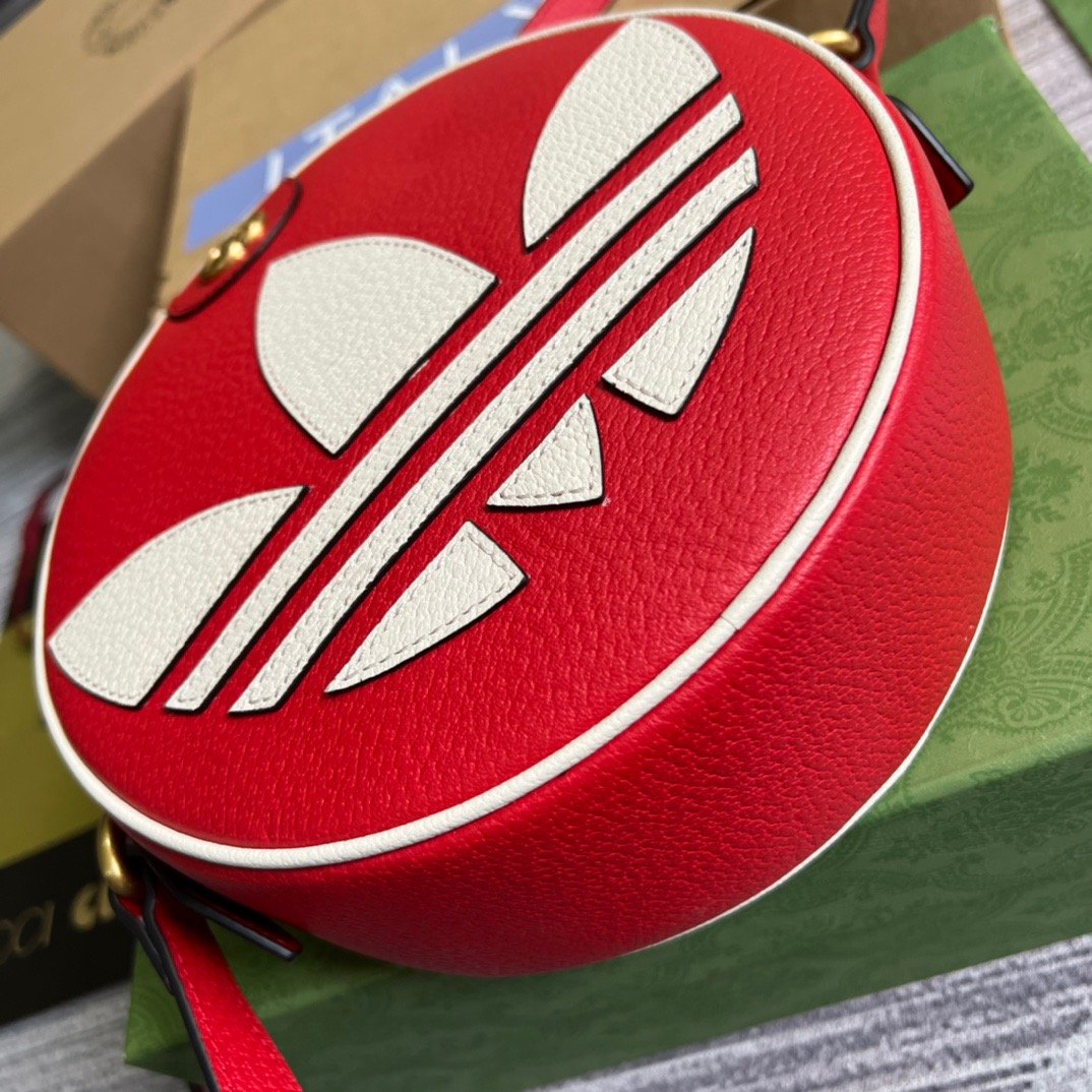 Gucci x Adidas Ophidia Shoulder Bag Red For Women, Women’s Bags 8.6in/22cm GG 702626 DJ24T 6484