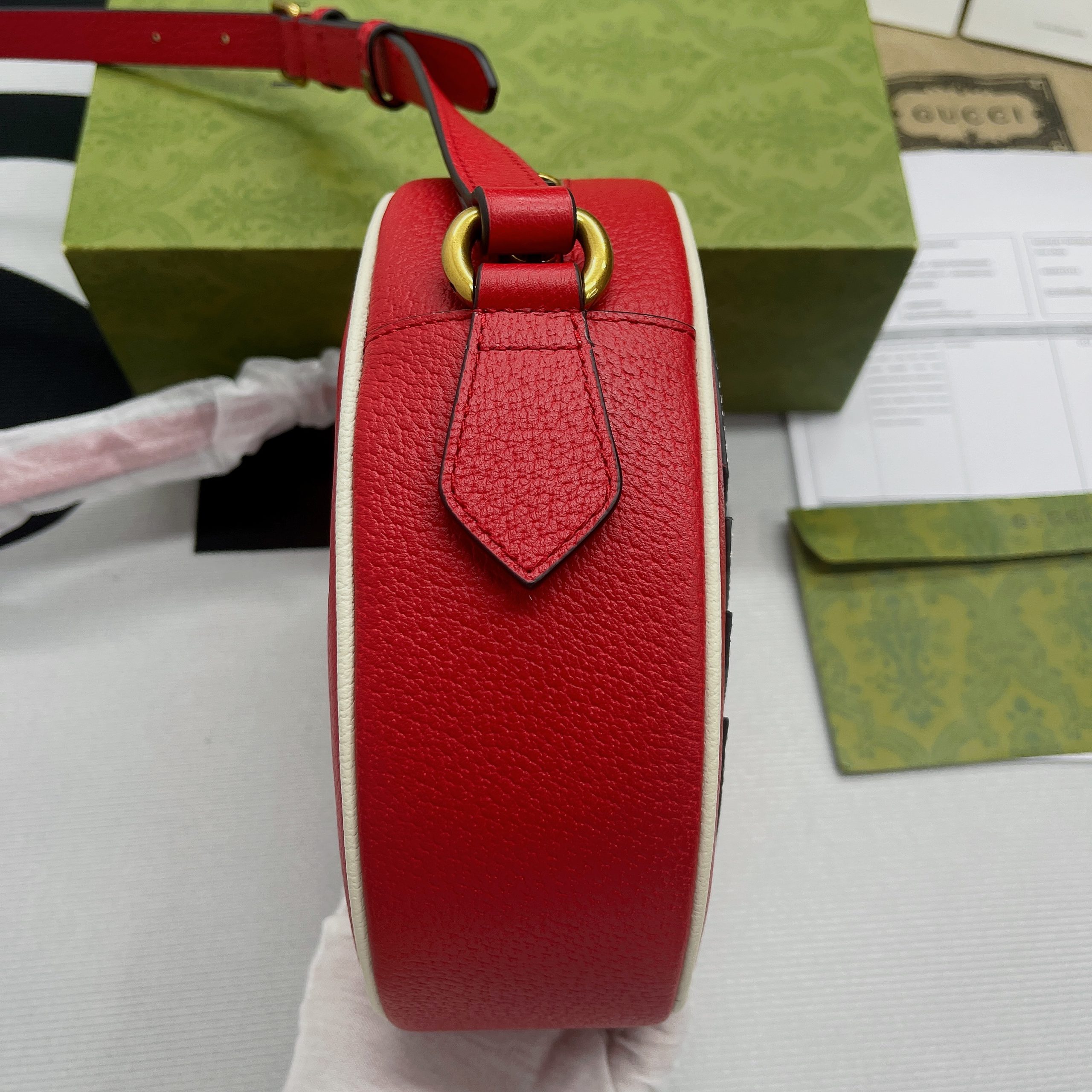 Gucci x Adidas Ophidia Shoulder Bag Red For Women, Women’s Bags 8.6in/22cm GG 702626 DJ24T 6484