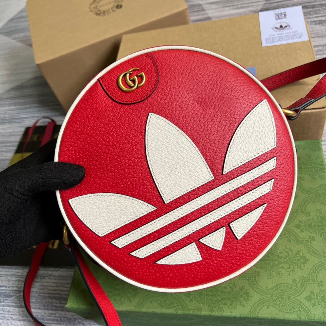 Gucci x Adidas Ophidia Shoulder Bag Red For Women, Women’s Bags 8.6in/22cm GG 702626 DJ24T 6484