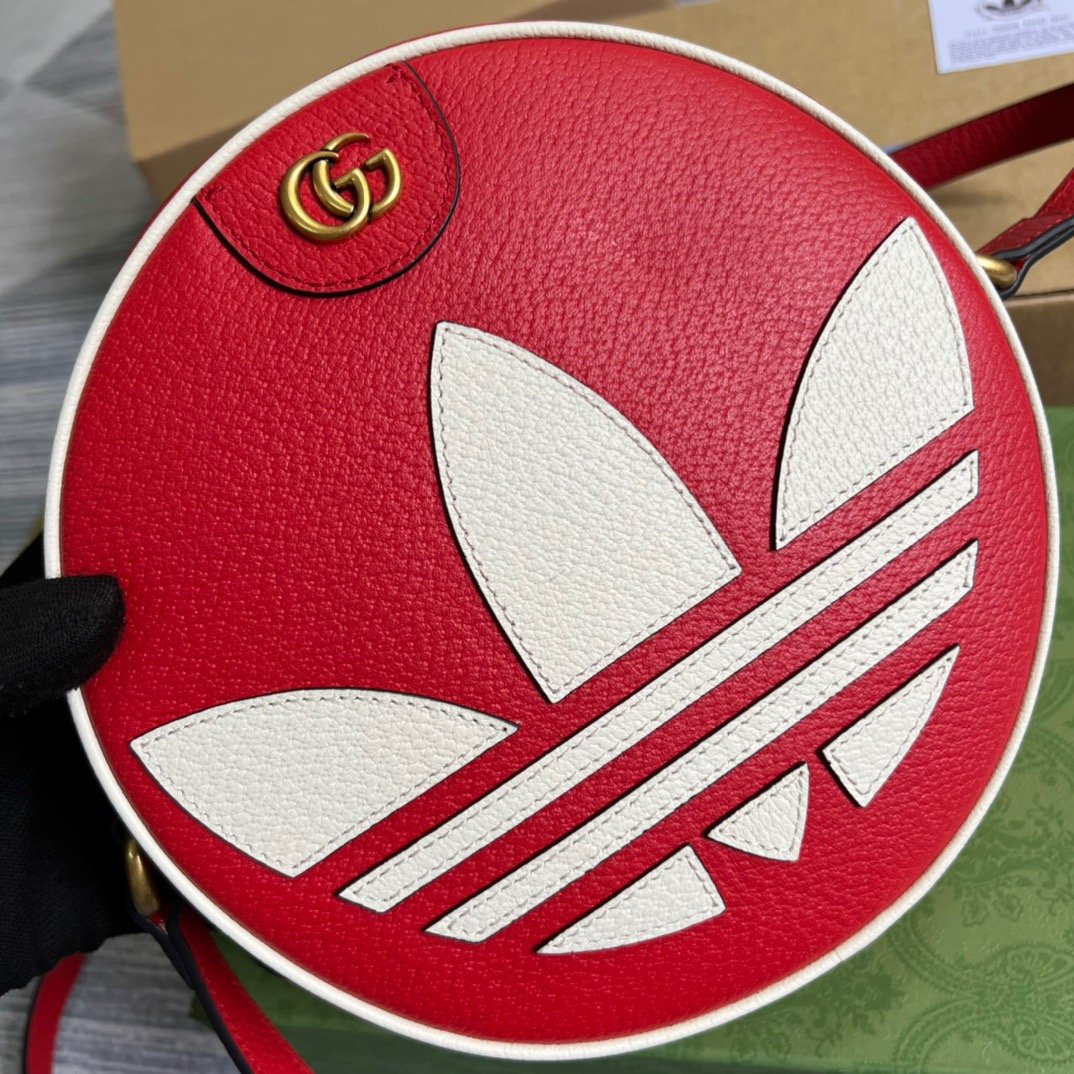 Gucci x Adidas Ophidia Shoulder Bag Red For Women, Women’s Bags 8.6in/22cm GG 702626 DJ24T 6484