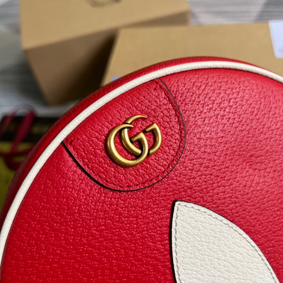 Gucci x Adidas Ophidia Shoulder Bag Red For Women, Women’s Bags 8.6in/22cm GG 702626 DJ24T 6484