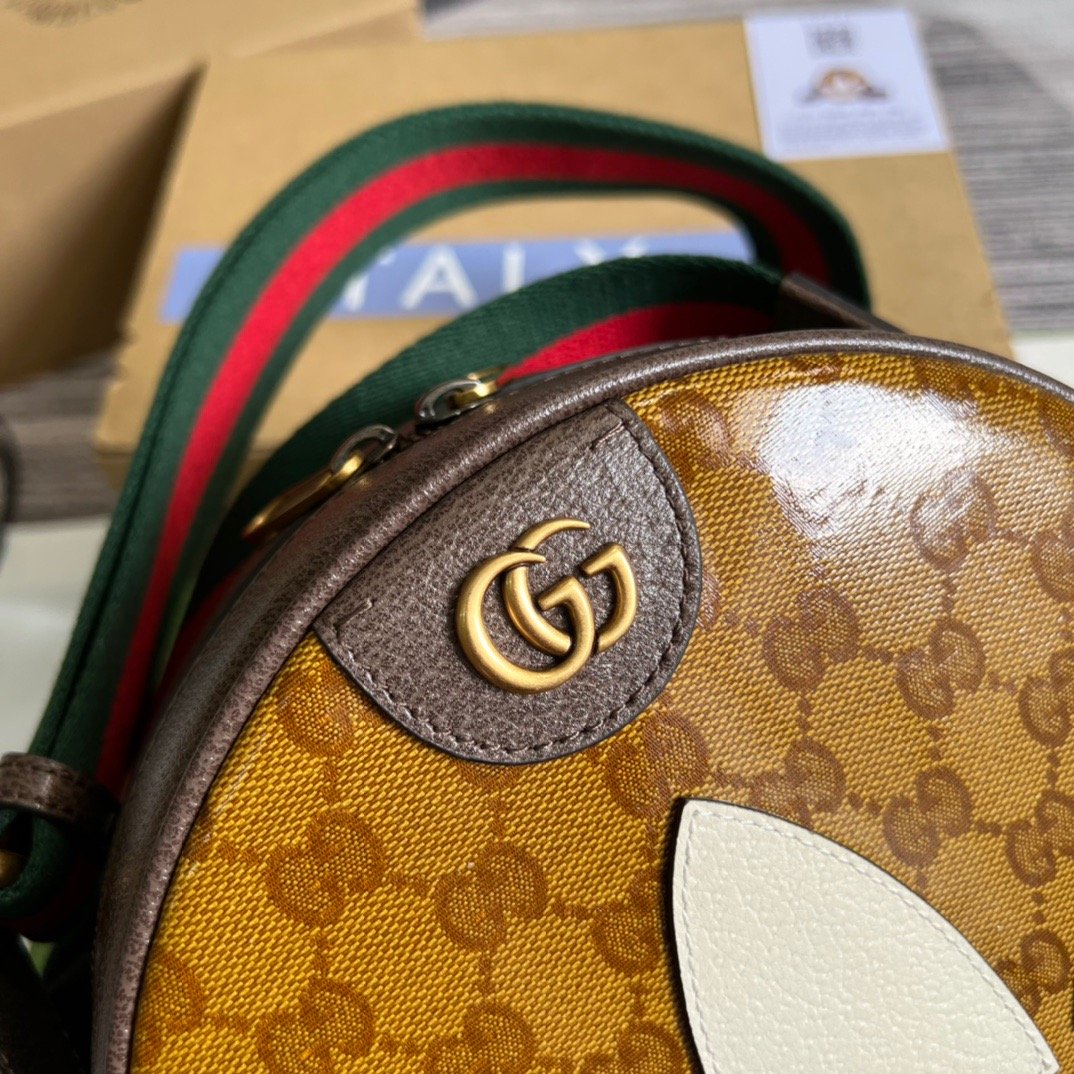 Gucci x Adidas Ophidia Small Shoulder Bag Brown For Women, Women’s Bags 8.6in/22cm