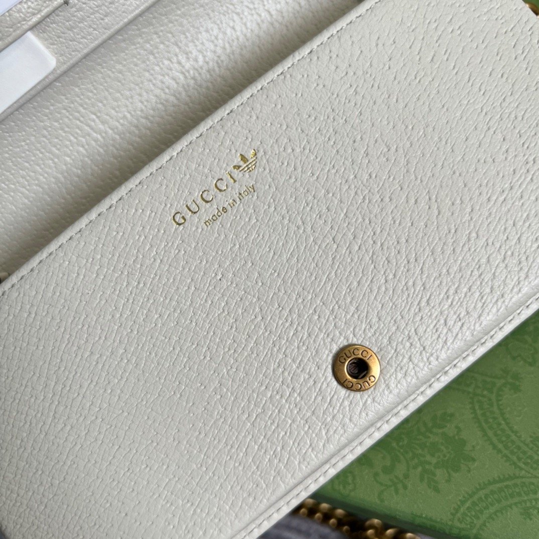 Gucci x Adidas Wallet With Chain Black For Women, Women’s Bags 7.5in/19cm GG 621892 UZ3BG 1057