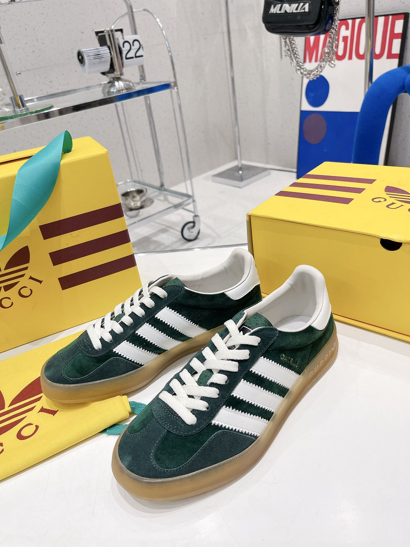 Gucci x Adidas Women’s Gazelle Sneaker Black For Women GG