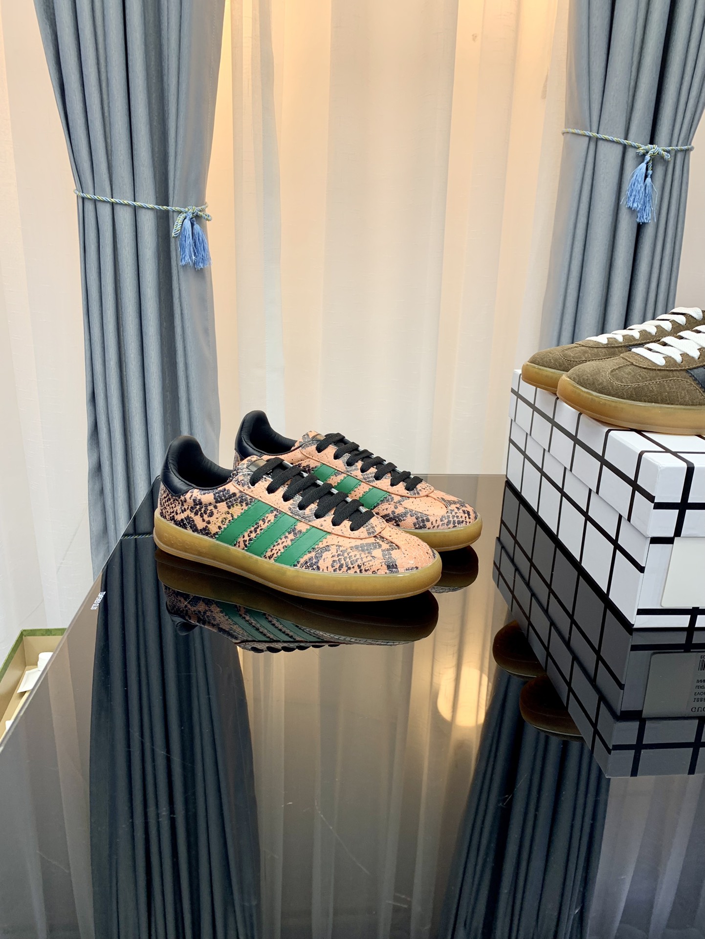 Gucci x Adidas Women’s Gazelle Sneaker Cream For Women GG