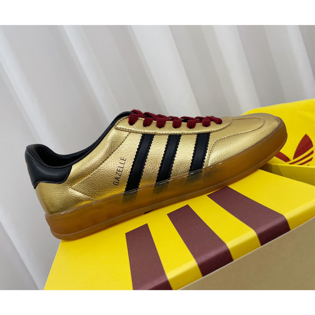 Gucci x Adidas Women’s Gazelle Sneaker Metallic Gold For Women 707847 AAA2M 8043