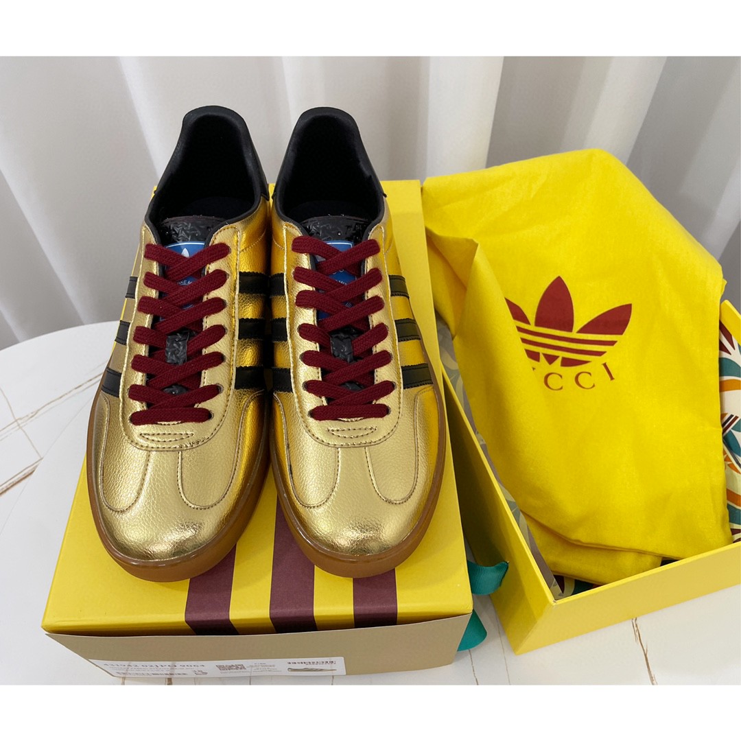 Gucci x Adidas Women’s Gazelle Sneaker Metallic Gold For Women 707847 AAA2M 8043