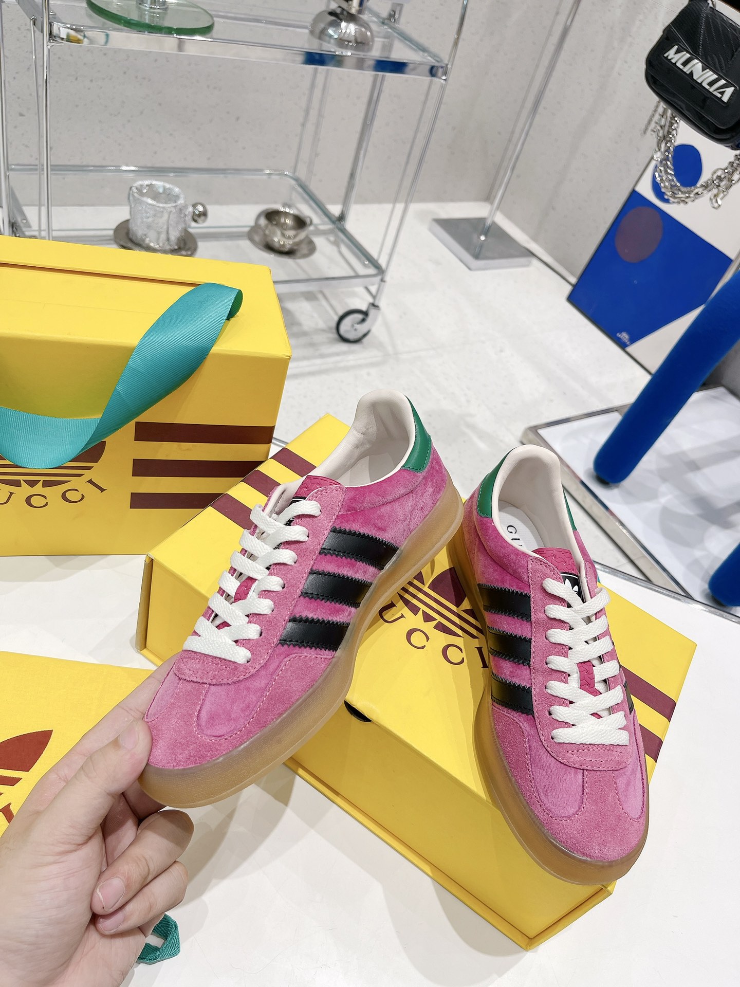 Gucci x Adidas Women’s Gazelle Sneaker Pink For Women GG