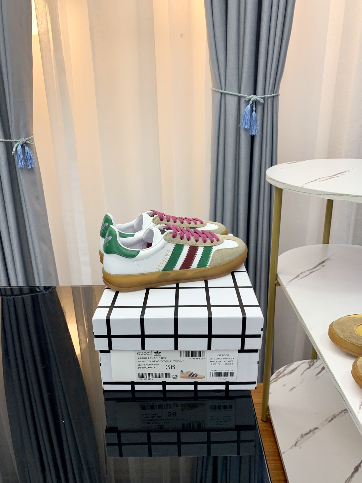 Gucci x Adidas Women’s Gazelle Sneaker White For Women GG