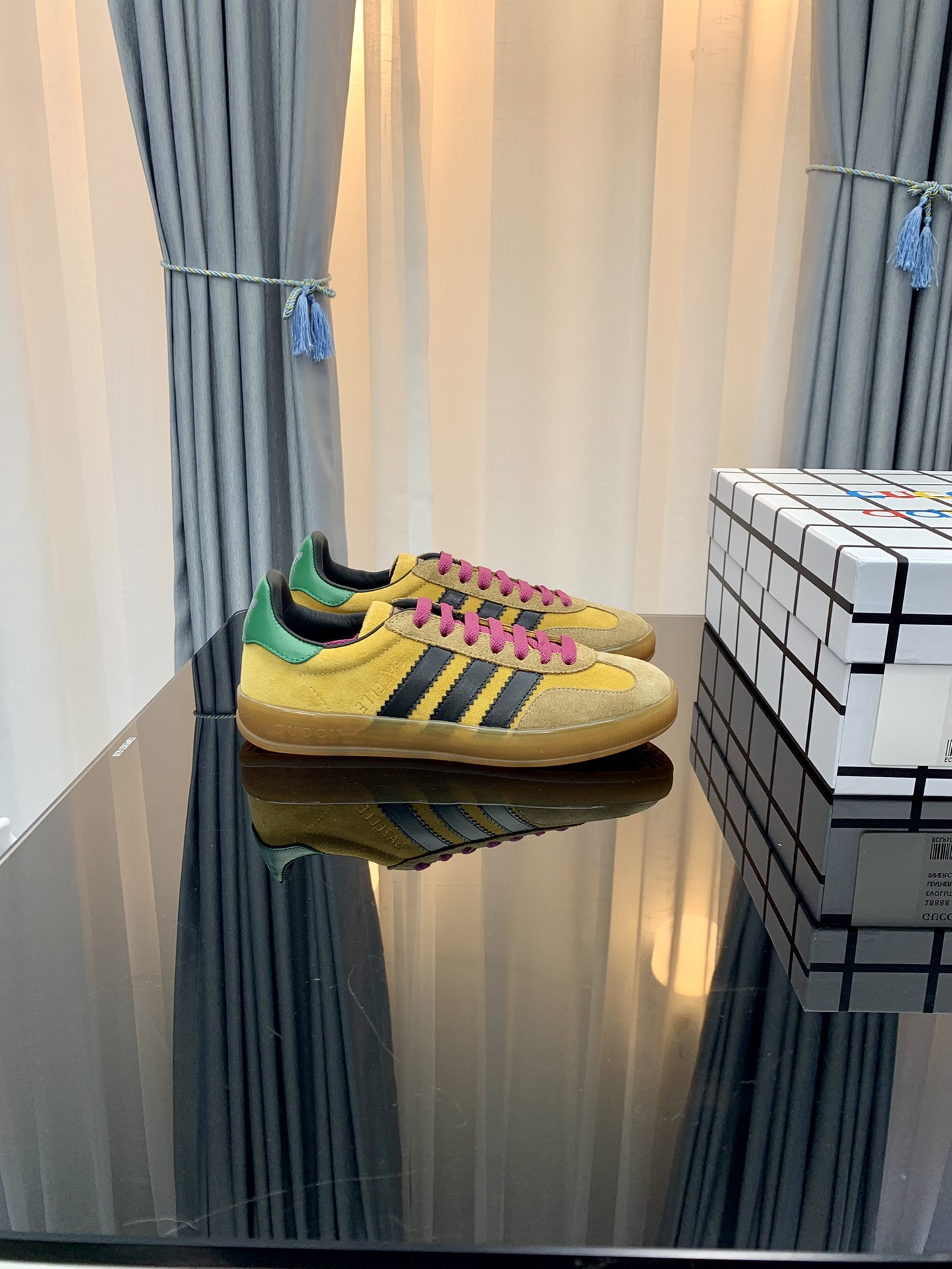 Gucci x Adidas Women’s Gazelle Sneaker Yellow For Women GG