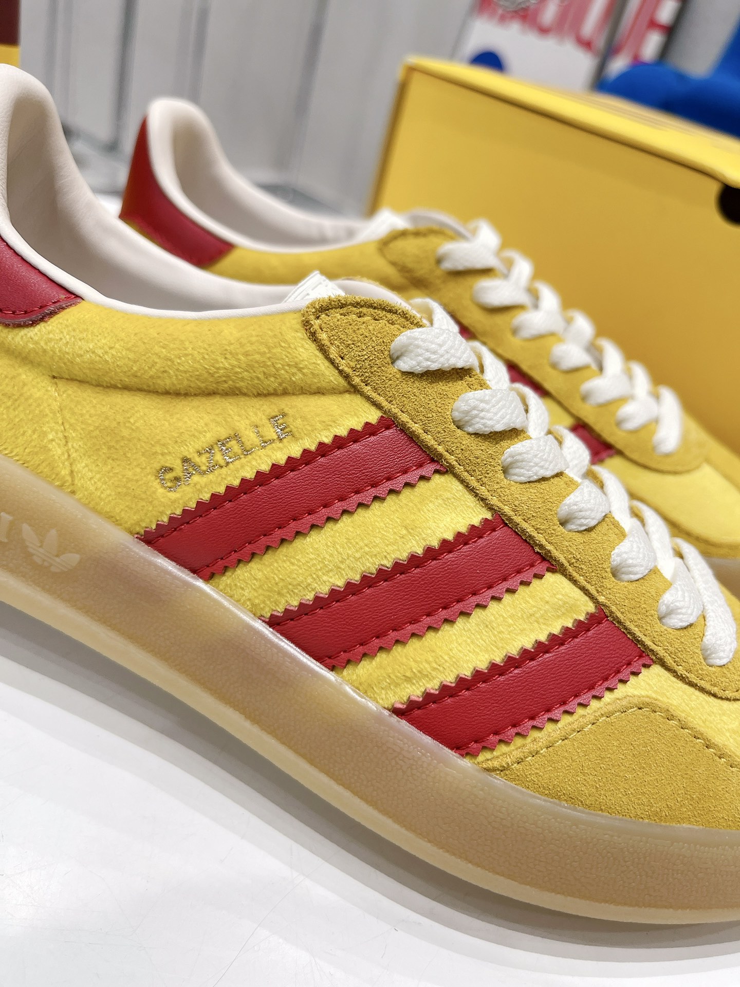Gucci x Adidas Women’s Gazelle Sneaker Yellow For Women GG