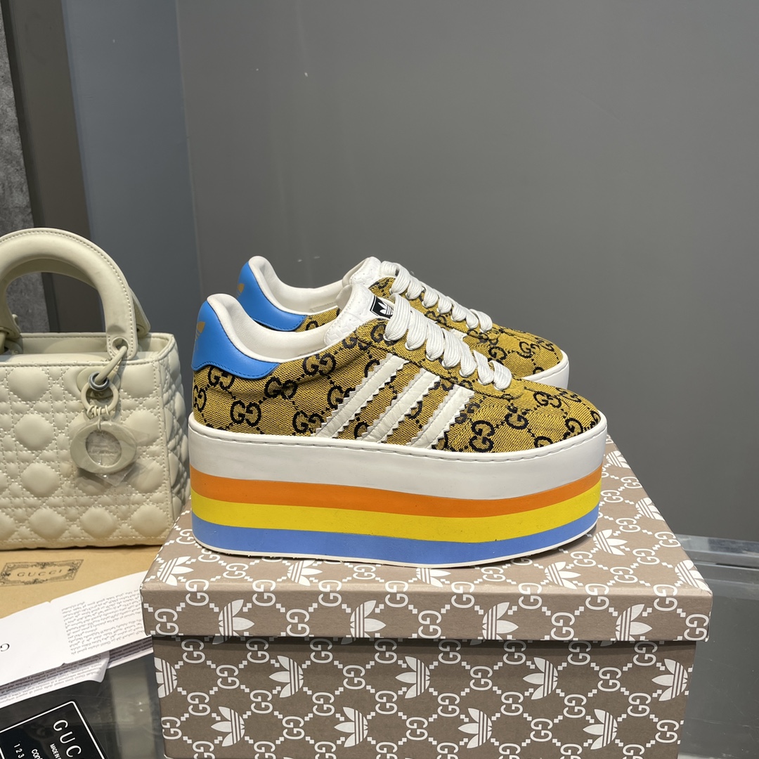 Gucci x Adidas Women’s GG Gazelle Sneaker Beige For Women GG 707873 UWV20 7163