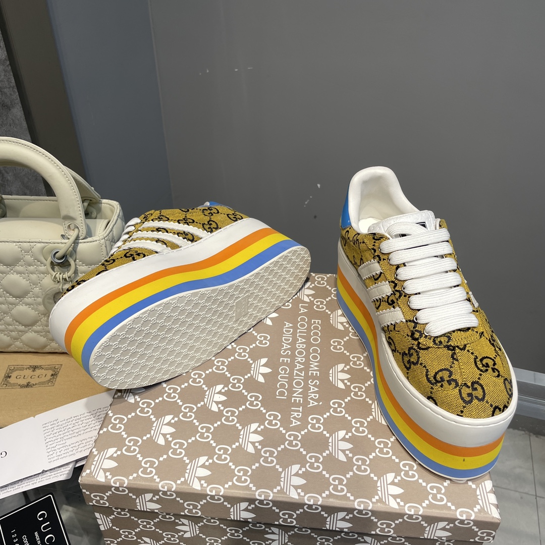 Gucci x Adidas Women’s GG Gazelle Sneaker Beige For Women GG 707873 UWV20 7163