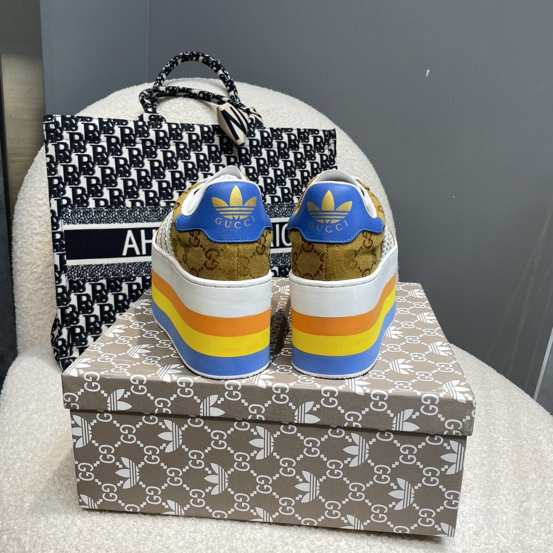 Gucci x Adidas Women’s GG Gazelle Sneaker Beige For Women GG