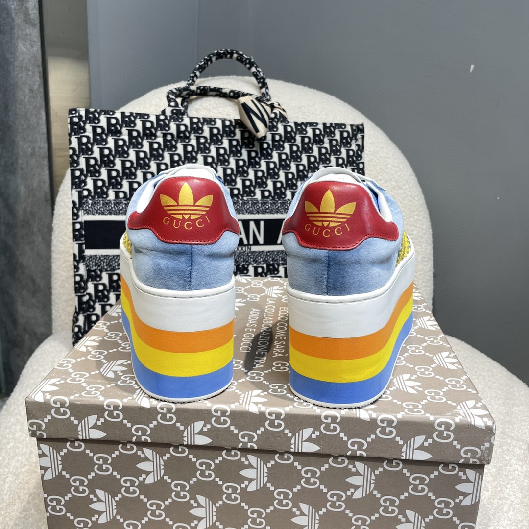 Gucci x Adidas Women’s GG Gazelle Sneaker Blue For Women GG