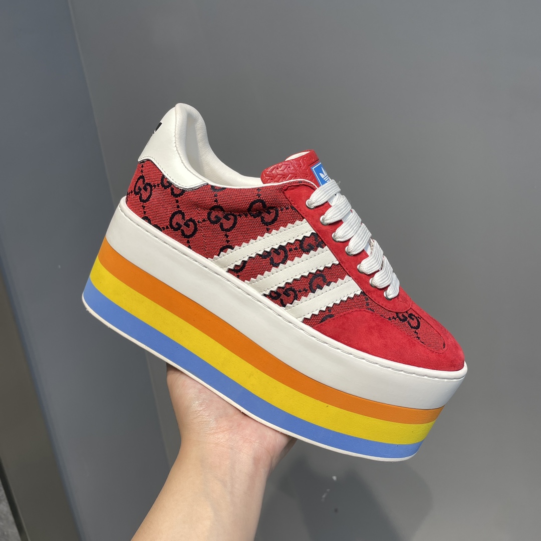 Gucci x Adidas Women’s GG Gazelle Sneaker Red For Women GG