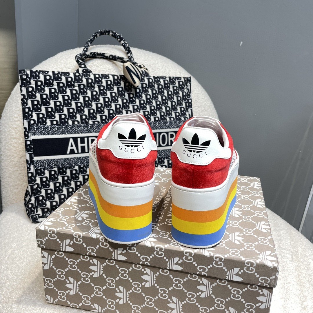 Gucci x Adidas Women’s GG Gazelle Sneaker Red For Women GG
