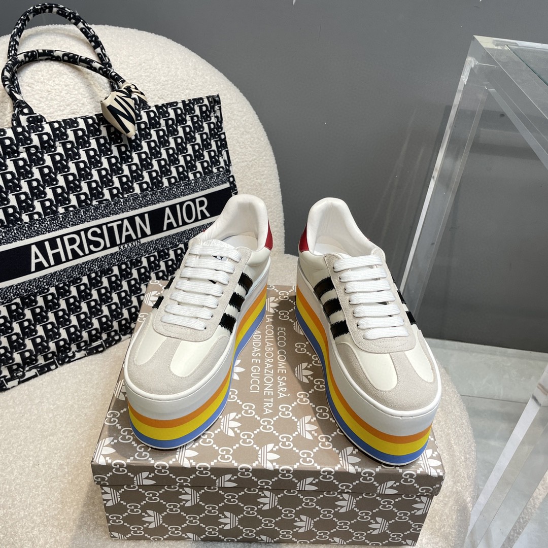 Gucci x Adidas Women’s GG Gazelle Sneaker White For Women GG