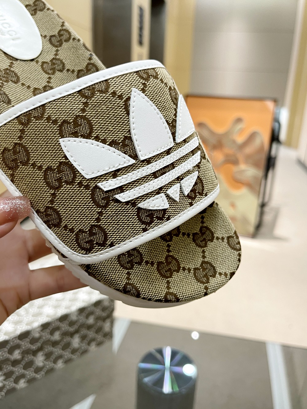Gucci x Adidas Women’s GG Platform Sandal Beige For Women GG