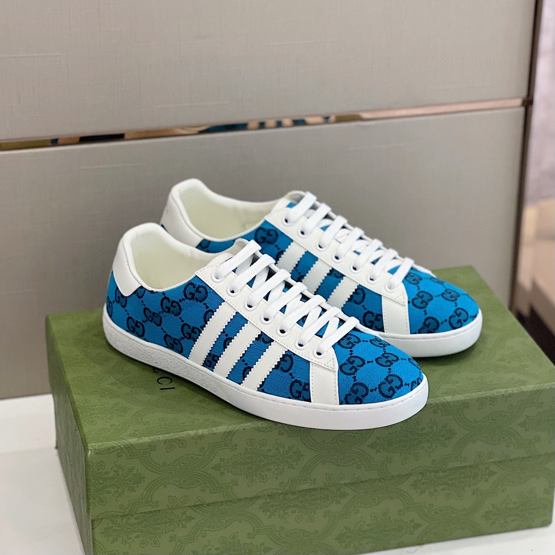 Gucci x Adidas Women’s GG Sneakers Light Blue For Women 707861