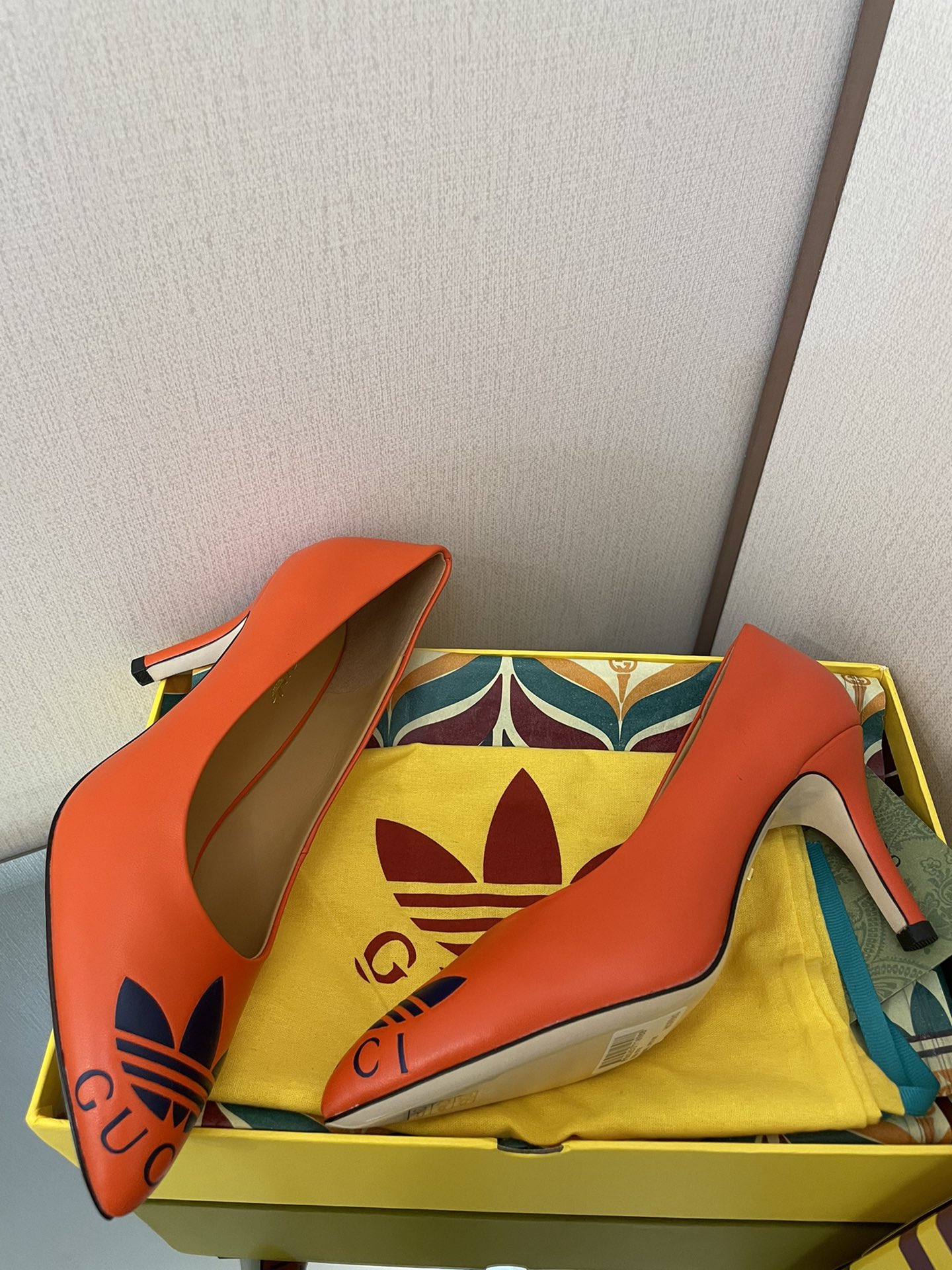 Gucci x Adidas Women’s Trefoil Pump Orange For Women GG 702213 C9D00 7519