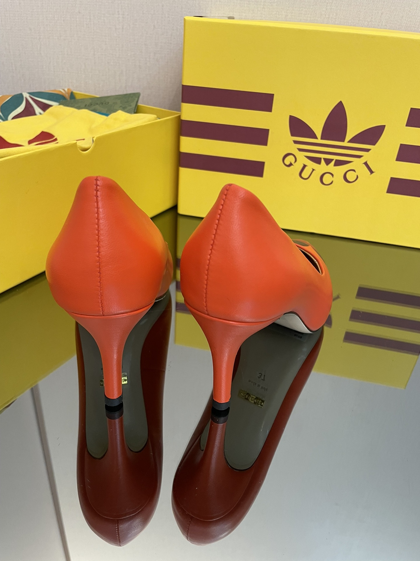Gucci x Adidas Women’s Trefoil Pump Orange For Women GG 702213 C9D00 7519