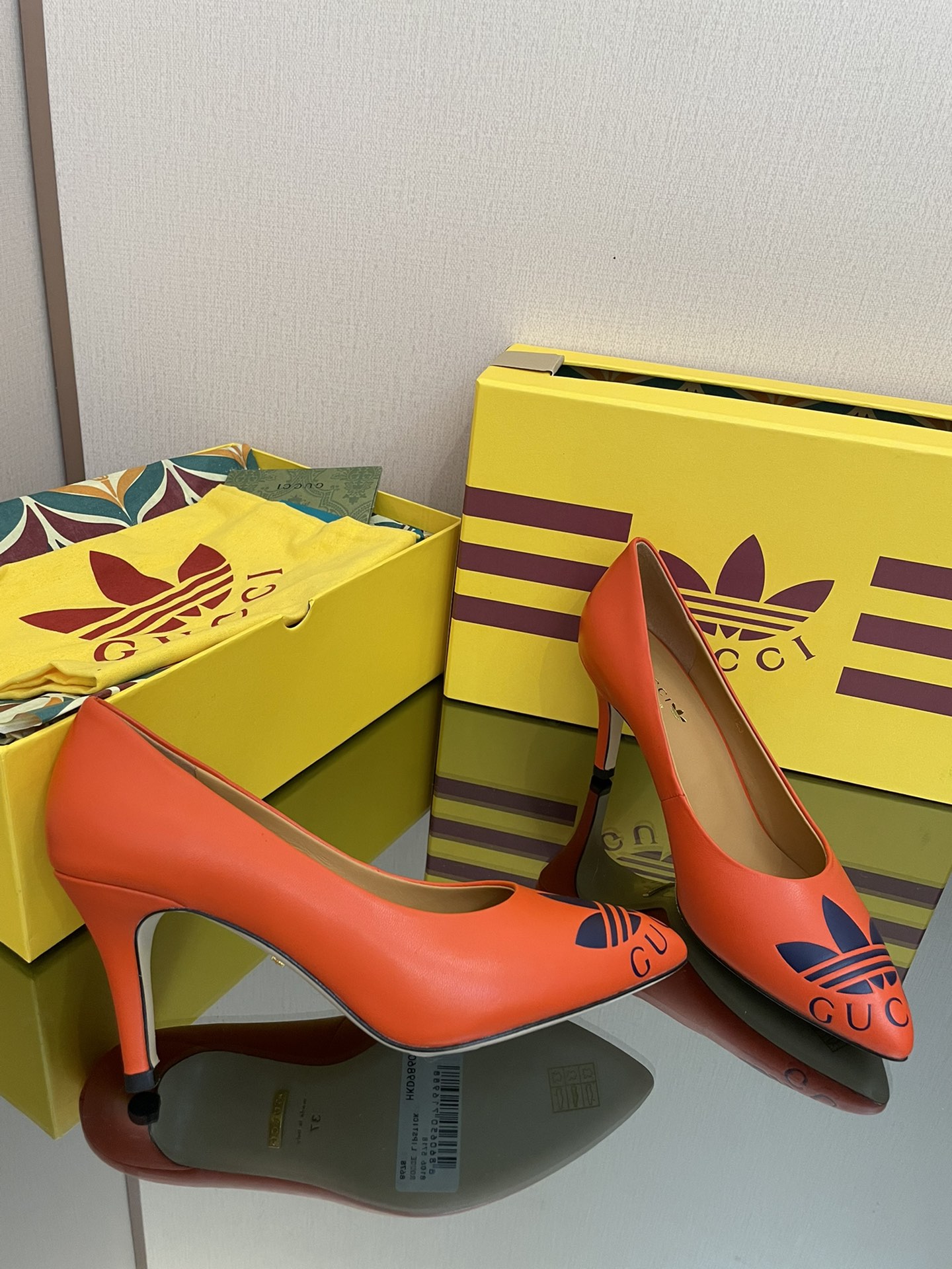 Gucci x Adidas Women’s Trefoil Pump Orange For Women GG 702213 C9D00 7519