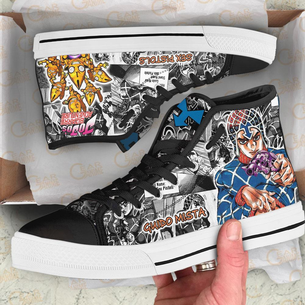 Guido Mista High Top Shoes Custom Manga Anime Jojo’s Birraze Adventure Sneakers